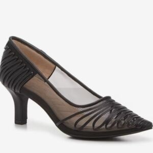ADRIENNE VITADINI Pan Black Mesh Pumps NIB Size 8